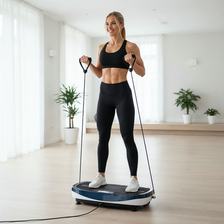 Platforma Wibracyjna Wibrująca Treningowa Masażer Z Linkami Do 150 kg LED