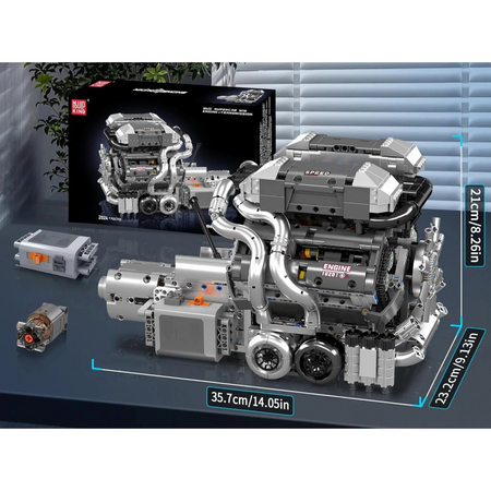 Klocki Konstrukcyjne Silnik Samochodowy W16 2024 el. Na Prezent MOULD KING