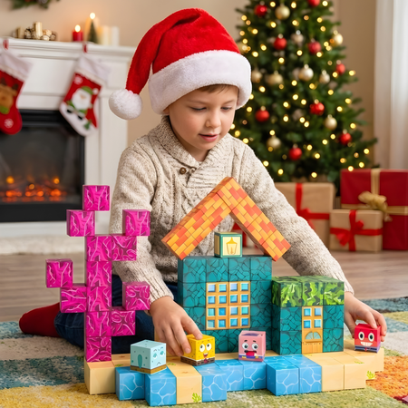 Klocki Magnetyczne Konstrukcyjne Zestaw 105 Elementów Edukacyjne Dla Dzieci