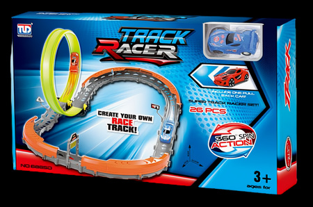 Tor Wyścigowy Samochodowy Pull Back Dla Dzieci + 3 Samochodziki