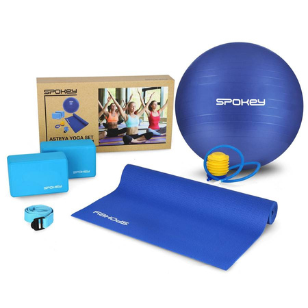 SPOKEY Zestaw Do Jogi Mata Piłka Pas + 2 Kostki