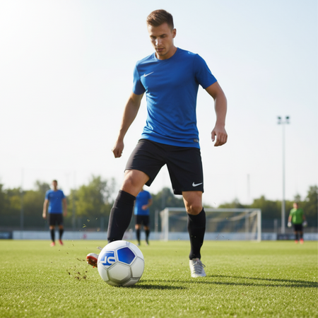 Piłka Nożna Szyta Treningowa Rekreacyjna Na Trawę Rozmiar 5 + Pompka