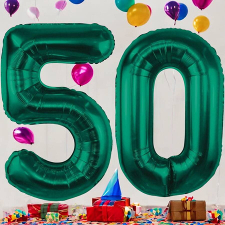 Balony Foliowe Na 50 Urodziny Dekoracja Na Rocznicę Duże 85 cm Zielone