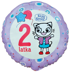 Balon Foliowy Kicia Kocia Dekoracja Na Urodziny 2 Latka Kotek 18" GODAN