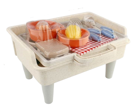 Mini Grill Dla Dzieci 26 Elementów Sztućce + Akcesoria Spożywcze