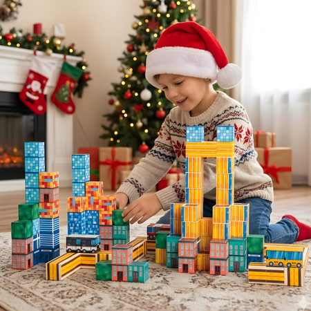 Klocki Magnetyczne Konstrukcyjne Zestaw 140 Elementów Edukacyjne Dla Dzieci