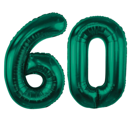 Balony Foliowe Cyfry Na 60 Urodziny Dekoracja Na Rocznicę 85 cm Zielone