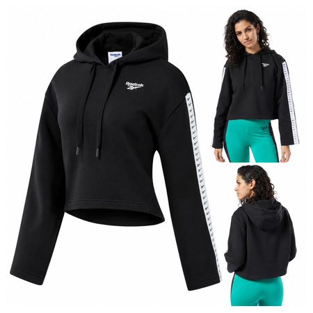 Bluza Z Kapturem Oversize Szeroki Rękaw Damska Bawełniana Czarna REEBOK