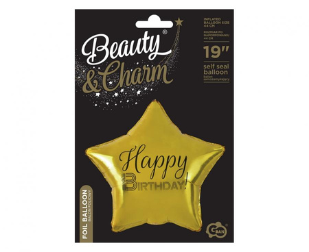 Balony Foliowe Dekoracyjny Gwiazdy Na 18 Urodziny Happy Birthday 2 szt. 19"