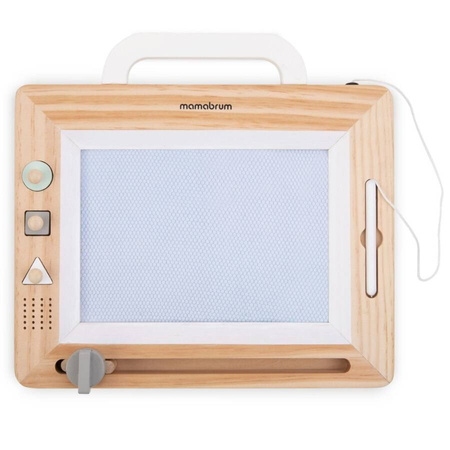 MAMABRUM Drewniany Znikopis Z Pieczątkami - Tablica Do Rysowania