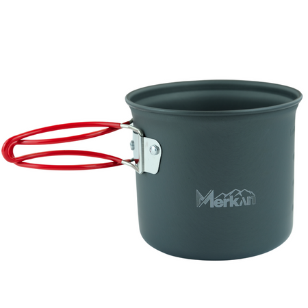 MERKAN Menażka Turystyczna Harcerska Wojskowa Garnek Z Przykrywką + Sztućce