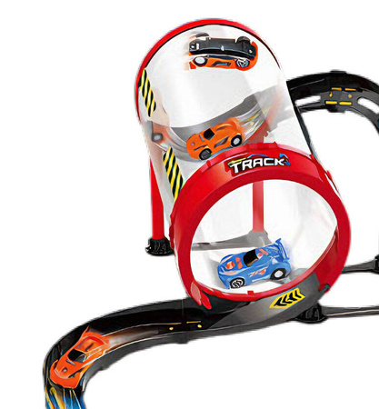 Tor Wyścigowy Samochodowy Pull Back Dla Dzieci + 4 Samochody