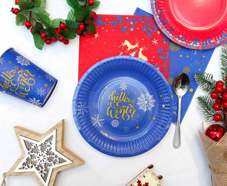 GODAN Papierowe Kubeczki Świąteczne Na Boże Narodzenie Dekoracja Na Święta 250 ml - 6 szt.