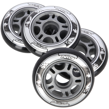 Kółka Do Łyżworolek Kauczukowe Zestaw 8 szt. Czarne 70 mm Nils Extreme