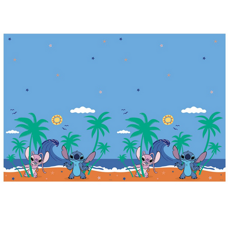 Obrus Plastikowy Ozdobny Na Urodziny Stitch & Angel 120 x 180 cm PROCOS