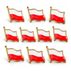 Przypinka Z Flagą Polski Na 11 Listopada  Patriotyczna Flaga 2x2 cm 10 szt.