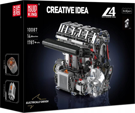 Klocki Konstrukcyjne Silnik Rzędowy Czterocylindrowy Benzynowy 1787 Elementów MOULD KING