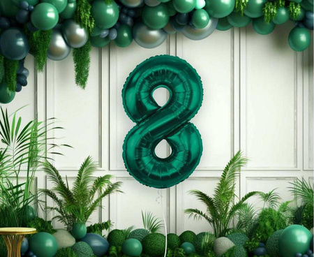Balon Foliowy Dekoracja Na Urodziny Jubileusze Cyfra 8 Butelkowa Zieleń