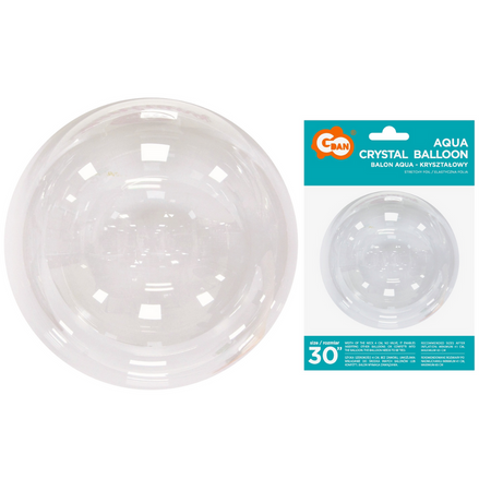 Balon Kryształowy  Duży Okrągły Foliowy Dekoracyjny Na Ślub Urodziny 65 cm