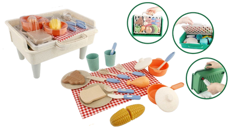 Mini Grill Dla Dzieci 26 Elementów Sztućce + Akcesoria Spożywcze