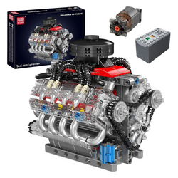 Klocki Konstrukcyjne Silnik Samochodowy V8 487 Elementów MOULD KING