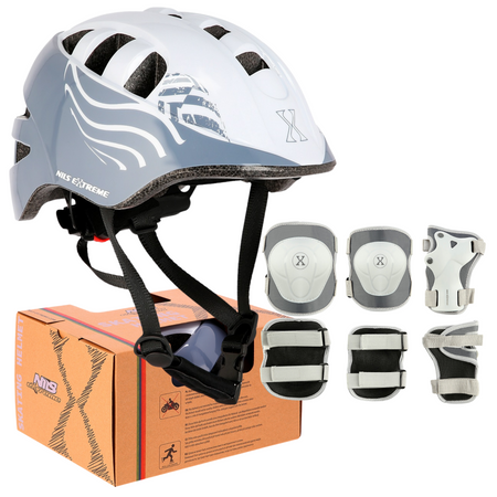 Kask Regulowany Na Rolki Rower Orzeszek Dla Dziecka + Zestaw Ochraniaczy