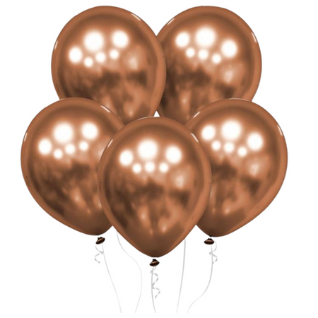 Balony Lateksowe Chromowane Na Ślub Wesele Przyjęcie Rosegold 18" 25 szt.