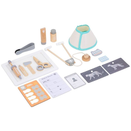 Drewniany Szpital Dla Zwierząt Zestaw Weterynarza