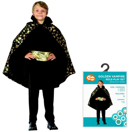 Strój Kostium Przebranie Wampir Czarodziej Drakula Peleryna Na Halloween 
