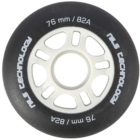 Kółka Do Łyżworolek Kauczukowe Zestaw 8 szt. Czarne Matowe 76 mm NILS