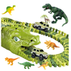 Tor Wyścigowy Samochodowy Dinozaury Tunele + Autko 140 Elementów Dla Dzieci