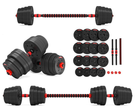Zestaw Hantle Regulowane Ze Sztangą Do Ćwiczeń Treningu Siłowego 2x20 kg