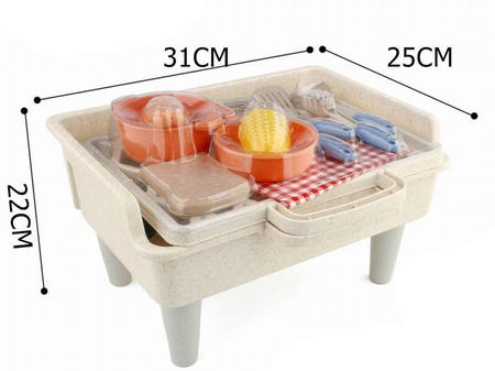 Mini Grill Dla Dzieci 26 Elementów Sztućce + Akcesoria Spożywcze