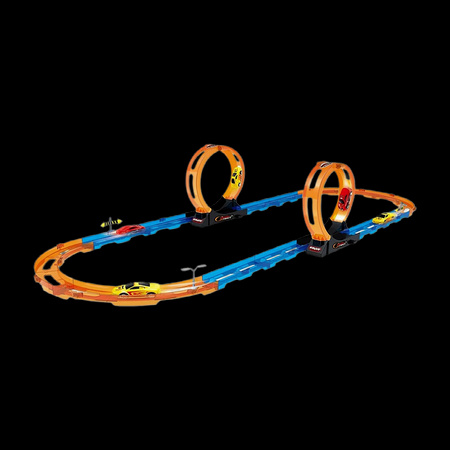 Tor Wyścigowy Samochodowy Pull Back Dla Dzieci 370 cm + 2 Samochody