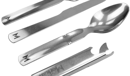 MERKAN Zestaw Sztućców Turystycznych Ze Stali Nierdzewnej 3w1 + Otwieracz