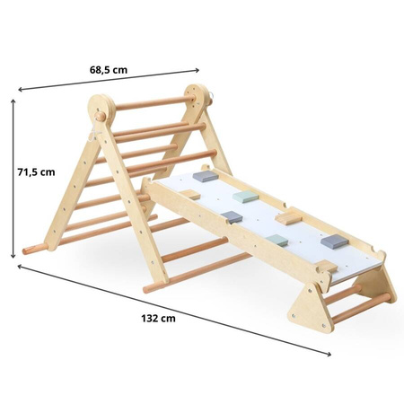Drewniany Plac Zabaw 3w1 Drabinka Ścianka Trójkąt Piklera