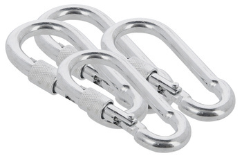 Zestaw 4x Karabińczyk Strażacki Ocynkowany Wspinaczkowy 10 mm Do Huśtawki