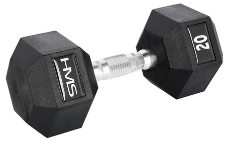HMS Zestaw Hantli Hexagonalnych Gumowanych Do Ćwiczeń Treningu 2x20 kg