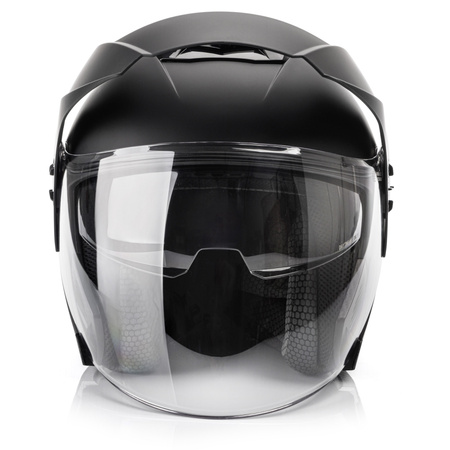 Kask Motocyklowy Z Blendą Przeciwsłoneczną Otwarty Czarny METEOR
