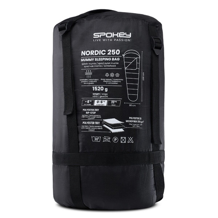 Śpiwór Turystyczny Mumia Ciepły Z Kapturem Duży 230x80cm + Pokrowiec SPOKEY