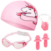 Zestaw Do Wody Okularki Pływackie Do Pływania Na Basen ANTI-FOG + Czepek + Zatyczki Na Uszy I Nos NILS