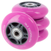 Kółka Do Rolek Kauczukowe 72 mm Zestaw 4 szt. + Łożyska ABEC-7 Różowe NILS