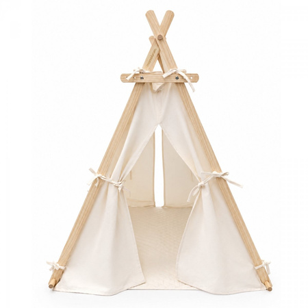 Namiot Tipi Dla Dzieci 110×90×120 cm Z Matą Do Pokoju Girlanda Lampki LED