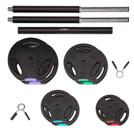 HMS Sztanga Regulowane Obciążenie 42 kg + Zaciski