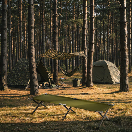 Łóżko Turystyczne Składane Polowe Kempingowe Leżak + Pokrowiec 200x60 cm