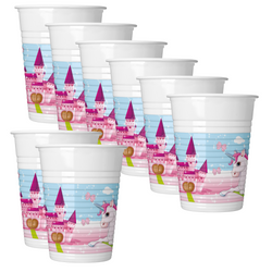 Kubeczki Plastikowe Ozdobne Na Przyjęcie Urodziny Dla Dzieci 200 ml 8 szt.