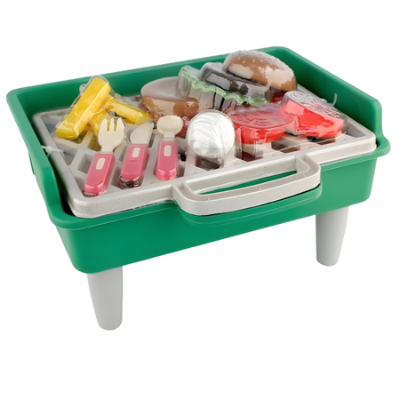 Mini Grill Zabawka Dla Dzieci 36 Elementów Sztućce + Akcesoria Spożywcze