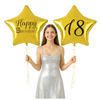 Balony Foliowe Dekoracyjny Gwiazdy Na 18 Urodziny Happy Birthday 2 szt. 19"