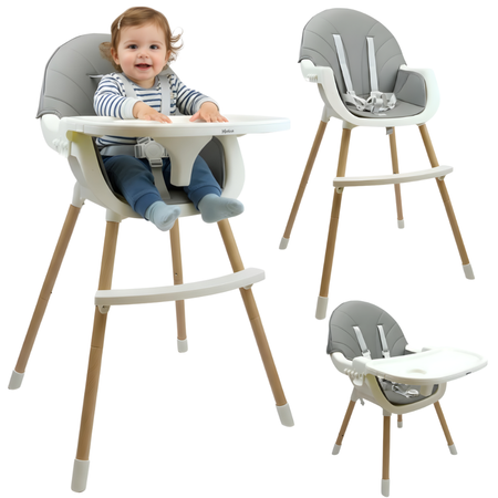 MERKAN Krzesełko Stalowe Fotelik Do Karmienia Z Blatem 3w1 Dla Dziecka