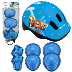 Kask Rowerowy Regulowany Na Rolki Hulajnogę Dziecięcy Ochronny Wentylowany + Zestaw Ochraniaczy SPOKEY